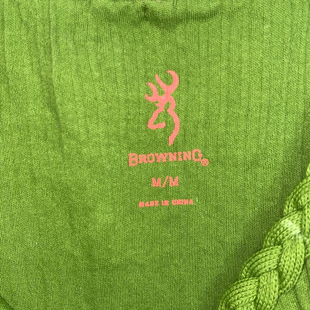 Browning Kelly green braided spaghetti strap tank top with lace detail on bottom - Picture 5 of 7